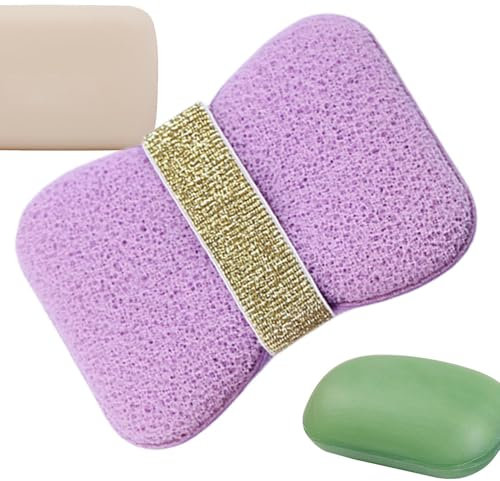 Spugna da bagno – Schiuma per vasca da bagno | Salva sapone – Spugne per doccia per donne | Accessori da bagno | Schiuma per la schiena | Detergente per adulti bagno viaggio campeggio lavaggio
