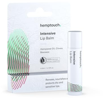 Hemptouch Intensiv pflegender Lippenbalsam mit Hanföl 4,5 ml | Vegane Lippenpflege mit Bienenwachs zur Regeneration trockener, gereizter oder empfindlicher Lippen, dermatologisch getestet