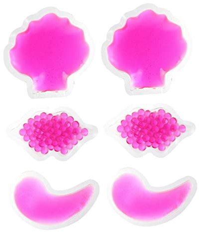 DECORNIJIA 6 Stück Kühlpacks für Gesicht und Lippen aus Pvc Gel Kaltkompressen mit Lippenform zur Kühltherapie im Krankenhaus oder Arztpraxis