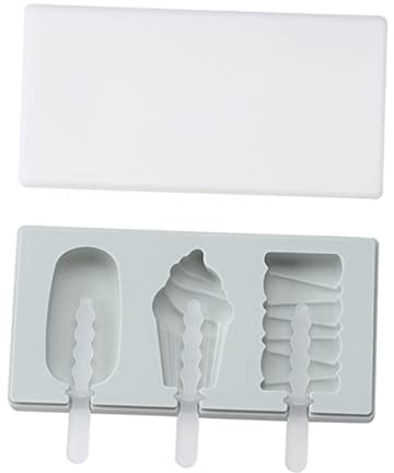 UKCOCO 2 piezas Molde para Hacer Helados Caseros de Silicona Reutilizable con Tapa Antipolvo de Unidades Molde para Paletas DIY Fácil de Limpiar y Duradero Colores Surtidos para Bebidas