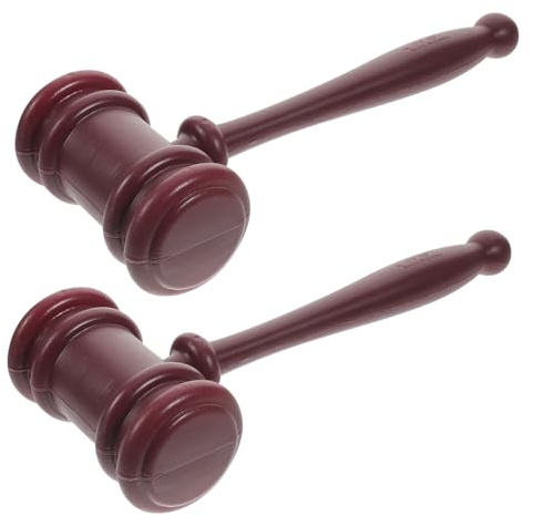 SOIMISS 2pcs Judge Hammer Toy for Boys and Girls Courtroom Hammer and Judge Props for Lawyer Cosplay Lightweight Plastic Mallet for Party Props and Boys and Girls Costume Accessory