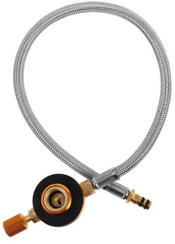 KONTONTY Adaptador De Manguera Propano Rápida para Estufas Camping y Barbacoas Ligero Flexible y Duradero Conexión Fácil para Gas De Tanque y Regulador Exteriores