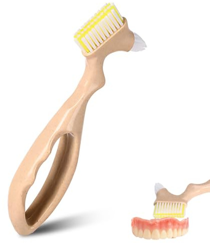 GILWUMO 1 Brosse Nettoyage Prothèse Dentaire - Hygiénique pour Appareils Dentaires Amovibles et Orthodontiques - Action Antibactérienne - 16 x 5 cm