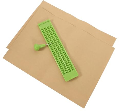 Gogogmee Kit di Scrittura Braille in Plastica Resistente, 27 Righe e 30 Celle Stilo Incluso, Facile da Usare per Non Vedenti