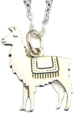 Collar de llama en plata de ley 925 con colgante de alpaca, pequeño y encantador, ideal para niñas, con un toque de humor, ideal para la vida en la granja, joyería delicada y divertida, regalo