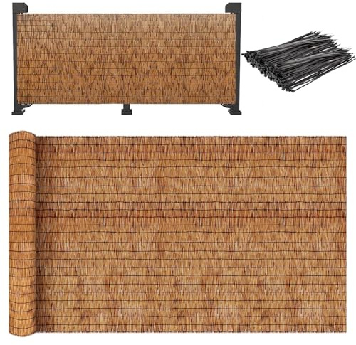 Bambou pour une utilisation en extérieur – Décoration de jardin, balcon, terrasse – Clôture en bambou naturel pour une plus grande intimité et un attrait esthétique