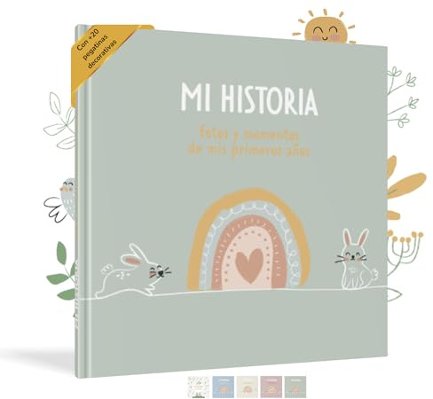 HUBORNS - Libro de Recuerdos del Bebé Nacimiento hasta 5 Años | Álbum de Fotos y Diario, Anotar Momentos Especiales, Regalo Ideal Padres Primerizos, Baby Shower