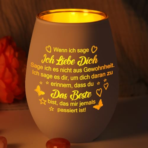 Valentinstag Windlicht Geschenk für Sie Freundin Valentinstagsgeschenk,Windlicht mit Gravur Ich Liebe Dich Partner Geschenke für Frauen, Jahrestag Geburtstagsgeschenk für Ehefrau