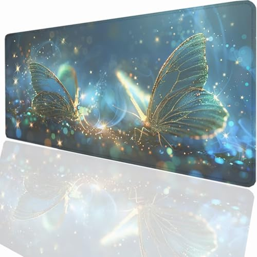 Tappetino per Mouse XXL 1200x600x3mm Tappetino Mouse Gaming Grande, Mousepad con Base in Gomma Antiscivolo, Tappeto per Tavolo da Gaming Mat e Tastiera, Accessori PC Farfalla PjY6352 G-A
