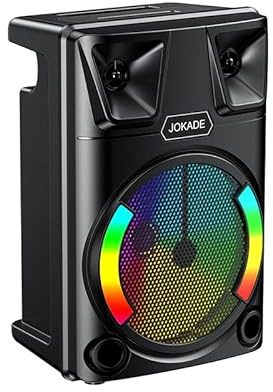 WEB world electronic business Cassa Acustica Ricaricabile 8 Pollici 20W Bluetooth USB Luci LED Microfono Karaoke - Nero