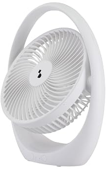 BEPER P206VEN425 Ventilador de mesa recargable con luz LED, ventilador portátil de 3 velocidades, luz nocturna de 2 intensidades, autonomía de 5 h, inclinación ajustable, USB