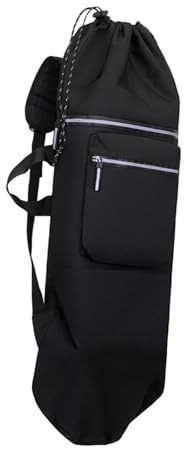 SunsoilGiant Skateboard Rucksack Als Tragetasche für Longboards Oxford Stoff Leicht Und Wasserfest mit Verstellbaren Gurten für Outdoor Aktivitäten Reisen, Schwarz