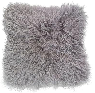 Naturally Sheepskins Genuino Amortiguador de la Cubierta Natural de Piel de Cordero de Mongolia 100%,40 x 40 cm,Gris