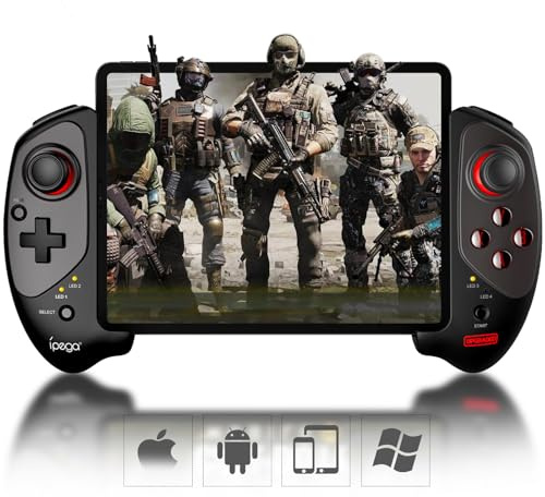 Joso Wireless Controller for iPad & Tablet, Compatible with iPhone & Android Phone, Bluetooth Game Controller with Clamp Lockable iPad/Tablet, Play COD Mobile, Genshin Impact, Cloud Gaming