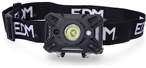 LINTERNA DE CABEZA. FRONTAL. CON SENSOR DE ENCENDIDO/APAGADO 1 LED COB 5W 7 TIPOS DE LUZ 3xAAA (INCLUIDAS) EDM
