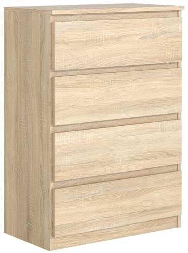 meble masztalerz Kommode 70, 4 Schublade, Sonoma | Kommodenschrank 70x102x39 cm, Moderne Schubladenschrank, Sideboard für Wohnzimmer, Flur & Schlafzimmer