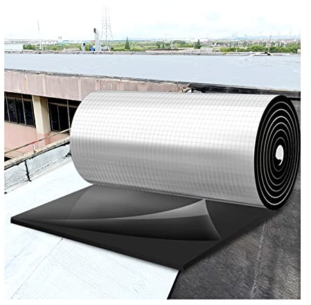 ZXCVBAS Sun Roof Insulation Board,Reflective Aluminium Foam Insulation,Thermal Block, and Sound Absorption,for Floors, Roofs, Garage Doors and Camper Vans,Easy to Install,15mm（thk）,1 * 6M(6m²)