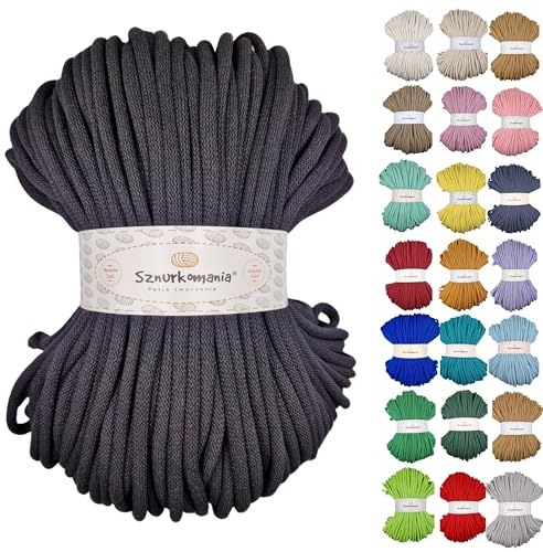 Cordoncino di cotone 9 mm, 100 m, diversi colori, filato di cotone, filo di cotone intrecciato da 9 mm con nucleo, cordoncino macramè, cordoncino per uncinetto, cordoncino da 9 mm,