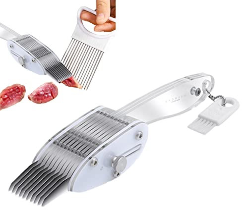 Taglierina per scalogno – Taglierina multifunzione in acciaio inox tritato per cipolle verdi, cetrioli, patate kiwi, utensili da cucina multifunzione Delr