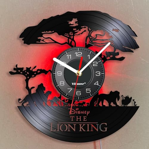 Viiluuxr Orologio da Parete Disco in Vinile Orologi da Parete Grande Luce LED Decorazione Casa Orologio con Luminosità Regolabile Telecomando Luci Notturna in 7 Colori Creativo Regali.