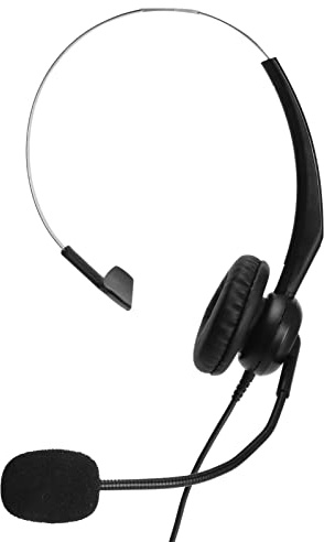Business Call Center-Headset, Datorheadset med Ett öra med Mikrofon med Brusreducerande Funktion Trådbundet Headset för Kontor, Klassrum, Hem (Enkelt 3,5 mm gränssnitt)