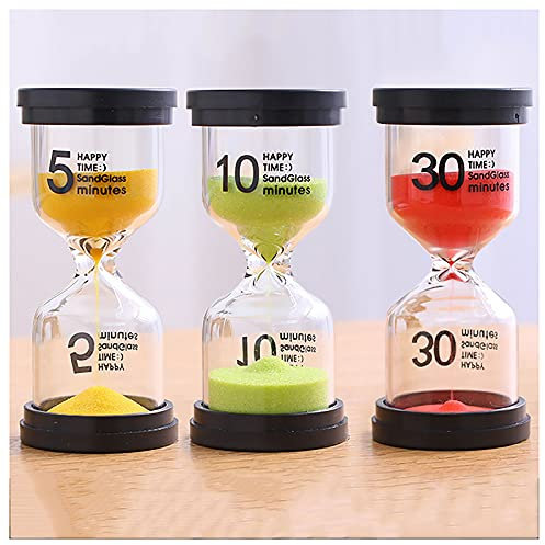 Minuterie de sablier, minuteries de sablier, Ensemble de minuterie de Sable, minuterie de sablier de 3 Couleurs Horloge de Sable de sablier, horloges de Sable de sablier codées par Couleur (Color : A