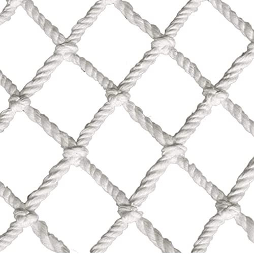 AiQima Kletternetz, Gartennetz, Weißes Schutznetz, Schutznetz, Katzennetz, Kletternetz Für Baumhaus, Kinderkletternetz/2X2M/6.6X6.6Ft