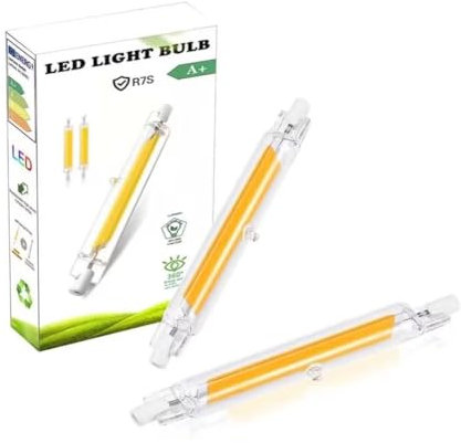 EIMOPE R7S LED 118mm Dimmbar 20w Lampen, R7S Led 118mm 20W ersatz für 100W 200w R7S Halogenlampen, Leuchtmittel Warmweiß 3000K, R7s LED COB Leuchtmittel, 2000LM, AC 220V-240V, 360 Grad Licht, 2pcs