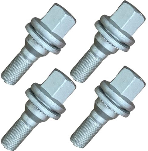 Carbon Steel Locking Wheel Nuts, 4PCS for Citroen C2-C5, Peugeot 206-407, Grey