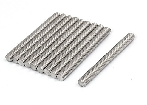PENCK 10 Pcs Threaded Studs M8 x 80mm Fully Threaded Bolts 1.25mm Pitch 304 Stainless Steel Threaded Rods Bar Studs