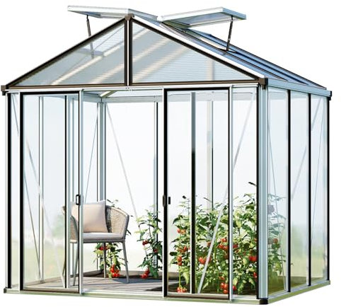 GFP Serre de Jardin Hera 3 Serre en Verre 263x199 cm | Structure en Aluminium