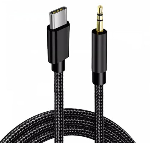 USB C auf Aux Kabel 1M, USB C auf Klinke Kabel, 3.5mm Audio Aux Kabel | Nylon Audio Aux Kabel, für iPhone 17/16/15 Pro Max, ipad, Samsung Galaxy S25/S24/S23/S22, Car Stereos