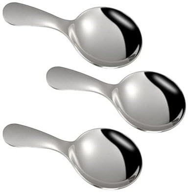 Kleiner Salzlöffel aus Edelstahl,3 PCS Teelöffel Zuckerlöffel Löffel mit Kurzem Griff Teeschaufeln Messlöffel Desserts Eislöffel für Marmeladengläser Gewürze Kaffee