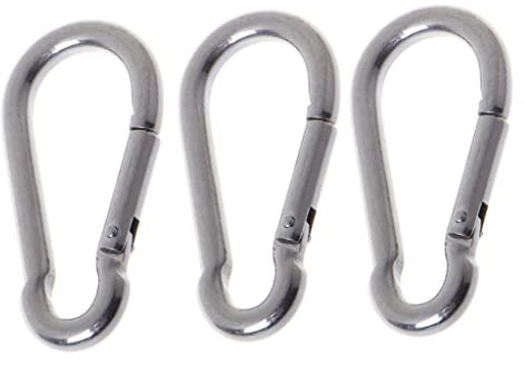 Mllepjdh Mousquetons à ressort en acier inoxydable - Clips à ressort en métal robustes pour hamac, balançoire, voyage, randonnée, camping - Clips à ressort en métal 3/4