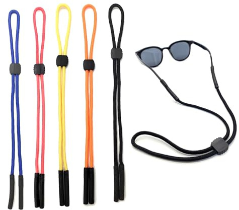 DHWEKU 5 Stück 60cm Brillenband Schwimmfähig,Brillen Band Sonnen Brillenhalter Anti-Verlust Brillenbänder für Wassersport Bootfahren Kajakfahren Surfen Herren Damen