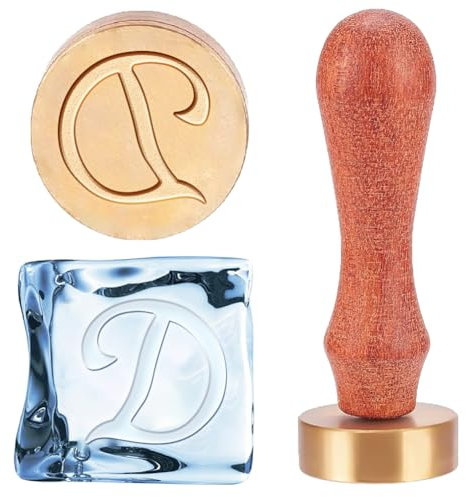 CHGCRAFT Timbro per Ghiaccio Lettera D Iniziali C Timbro per Cubetti di Ghiaccio Timbro per Cubetti di Ghiaccio con Manico Rimovibile e Buste In Velluto Timbro per Ghiaccio per Cocktail Whisky