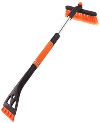 LuckyQianyi,90 cm Eiskratzer Auto mit Besen Schneebesen Abnehmbarer mit große Kante Borsten 25cm,Ergonomischem Schaumstoffgriff Langlebiger (Orange)