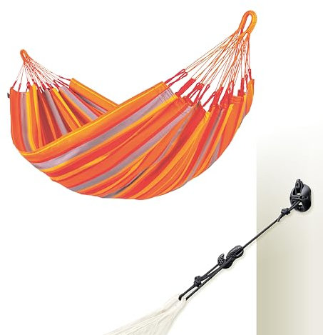 LA SIESTA® Brisa Hängematte & Multizweck-Befestigung für Wände Decken & Quadratische Balken - Wetterfeste Hängematte Stoff, Indoor Outdoor Hängematte für Garten Balkon - Einzel Hängematten, Toucan