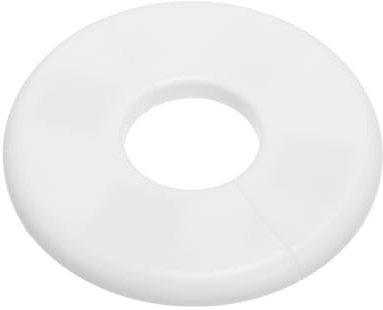 PATIKIL Rohrabdeckung Wand Split Flansch Rohrmanschette 1,36 (34,5mm), ABS Runde Selbstklebende Rosetten Wasserhahn Armaturen-Abdeckung in Küche Badezimmer Armatur Dekoration, Weiß
