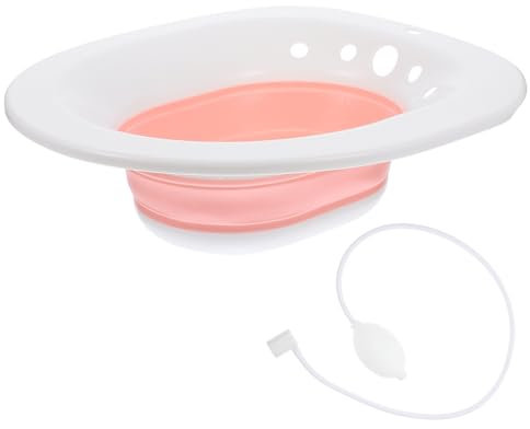 Didiseaon 1 Set Collapsible Sitz Bath Basin with Flusher Foldable Toilet Seat Basin for Postpartum and Elderly Care Stable Non-Slip Design Suitable for Pregnant Women and Patients