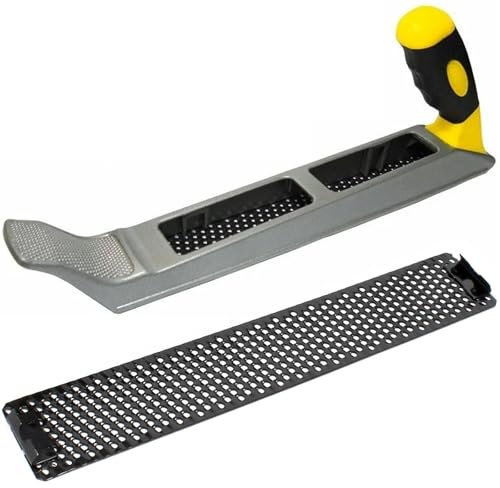 Holzbearbeitung Surform Plane Schaber Werkzeug, Ergonomischer Griff Gipskarton Kantenhobel mit 2x300mm Maschen Klingen, Holzhobel für Hobel Holz, Trockenbau, Hobeln, Feilen, Glätten, Abziehen, Raspeln