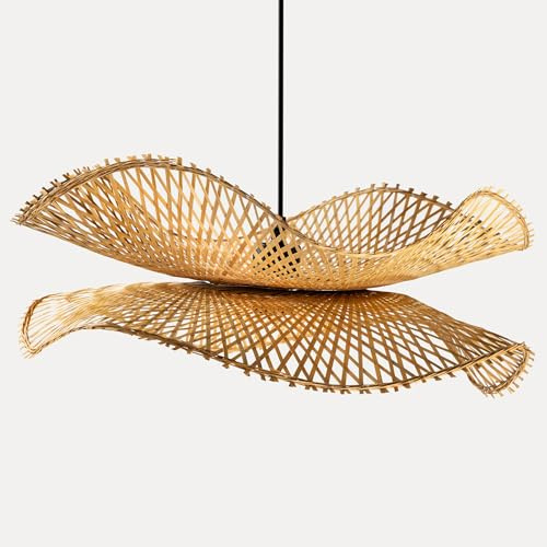 Riess Ambiente Geflochtene Hängeleuchte Organic Living - 70cm - Natur Bambus - Handmade