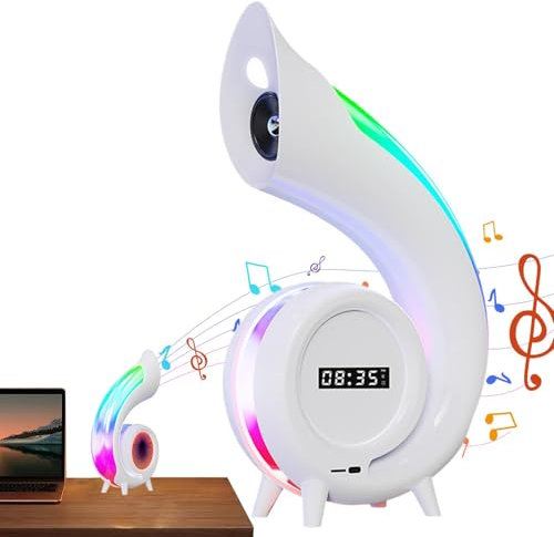 Lautsprecherlampe | Kleine Lautsprecherlampe, buntes Licht, LED-Stimmungslicht, Wecker, Nachttischlampe für Geburtstage, Weihnachten, Neujahr
