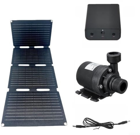 Solar Water Fountain Pump Kit, 40W Foldable Solar Panel 800L/h DC 12V Brushless Solar Water Pump Kit, For Bird Bath, Outdoor Pond, Patio Garden