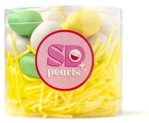 SD Pearls,SD Pearls – Sprinkles de Pâques | Mélange de perles en sucre, mini œufs décoratifs et paillettes colorées | Décorations comestibles pour gâteaux et cupcakes (Mélange «Joye de Pâques», 210g)