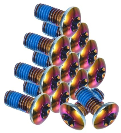 Abaodam 12pcs Brake Pad Screws for Mountain Titanium Steel Colors for Bike Brake Fixing