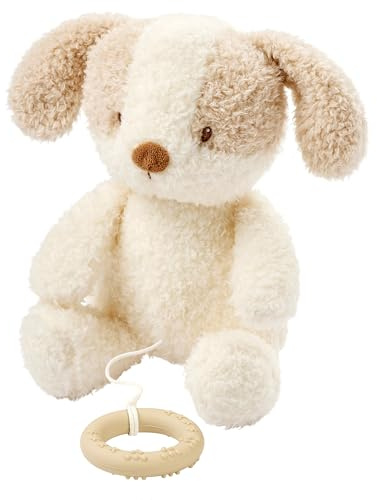 Nattou Spieluhr, Baby-Hund, Wiegelied «La-Le-Lu», Mit Ring, 100% Polyester, Teddy, Ecru