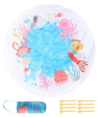 Huxibai Piscine Bébé Gonflable - Portable 2 en 1 Tapis d'eau Pataugeoire - Tapis d'eau Pliable pour Jeux De Plage Anti-dérapant Carré pour Bébés Garçons Et Filles