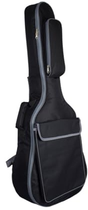 WEKADRIN Akustikgitarrentasche 41 Zoll Doppelt Gepolstert Mit Doppeltragegurten Schwarzer Gitarrenrucksack