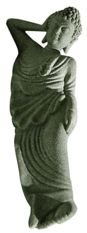 Cabilock Estatua Buda Pequeña de Arenisca con Diseño Decoración para Peceras Jardín y Interior Escultura Creativa y Resistente para Escritorio y Oficina
